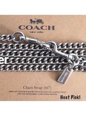 COACH ~ Chain Strap 46" Silver Tone Metal Curb Replacement Chain
